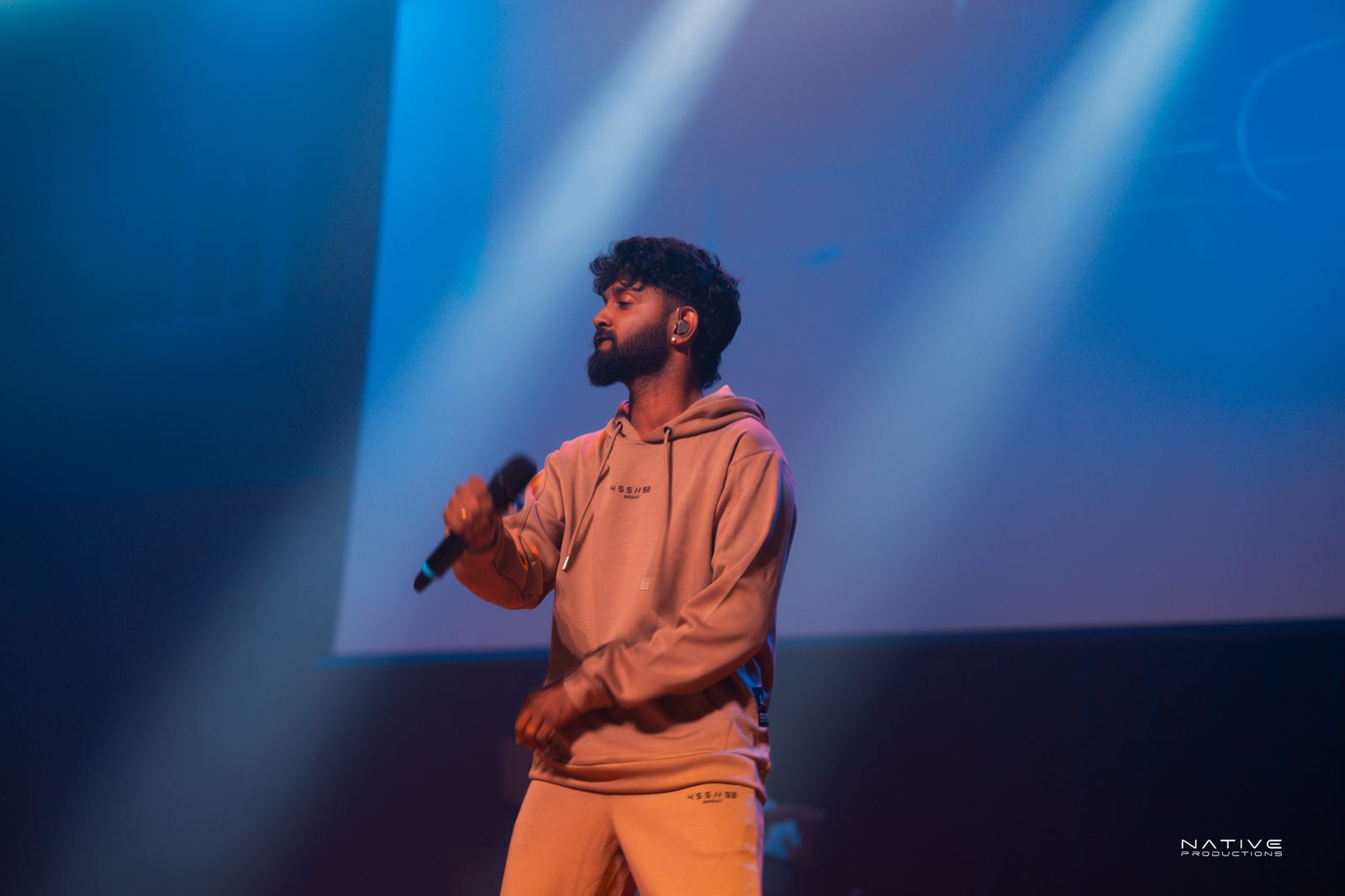 Rap Ceylon performer on stage in Sydney