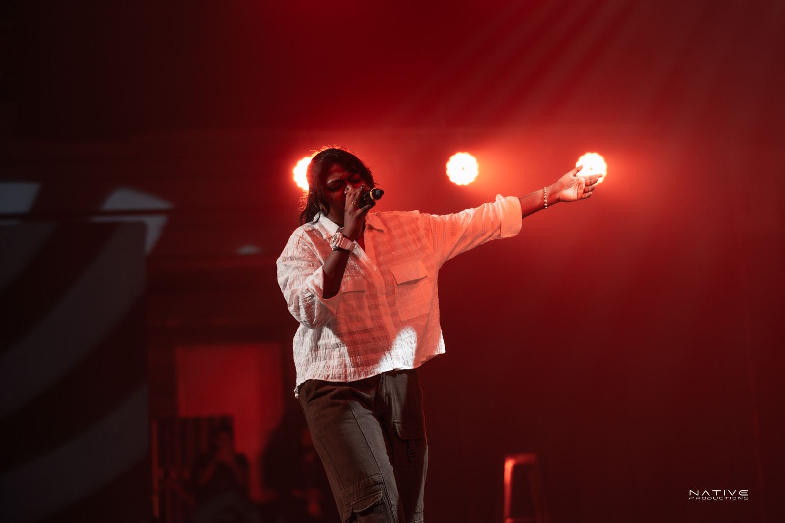 Rap Ceylon performer on stage in Sydney