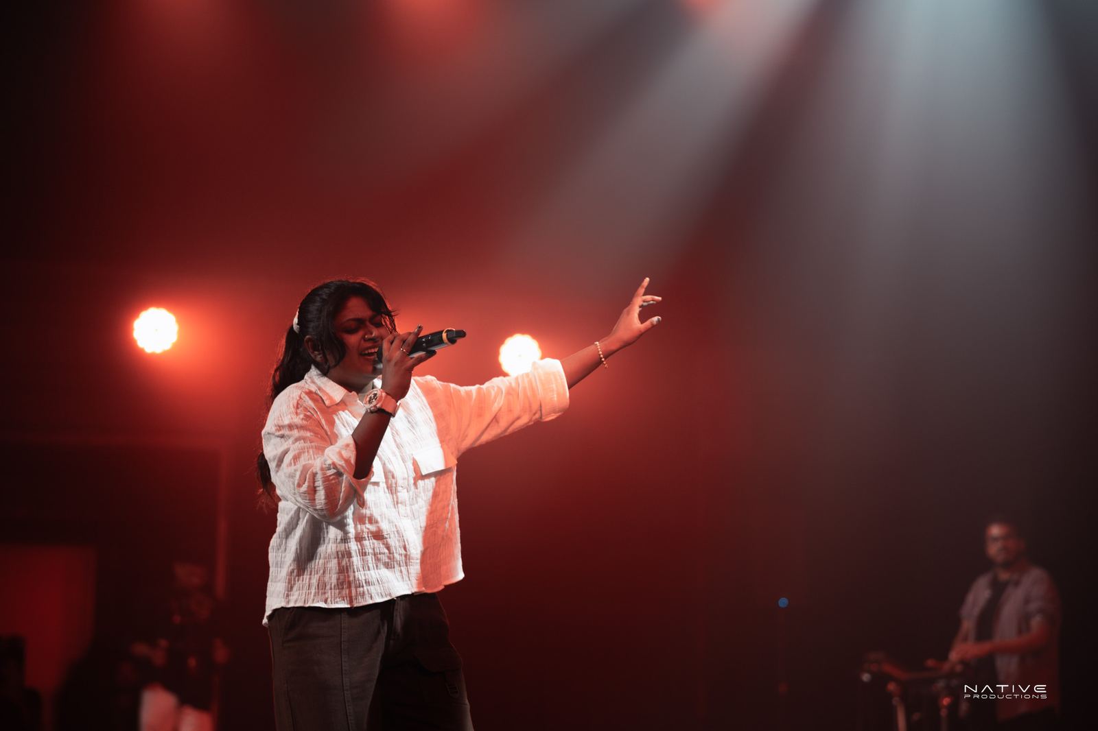 Rap Ceylon performer on stage in Sydney