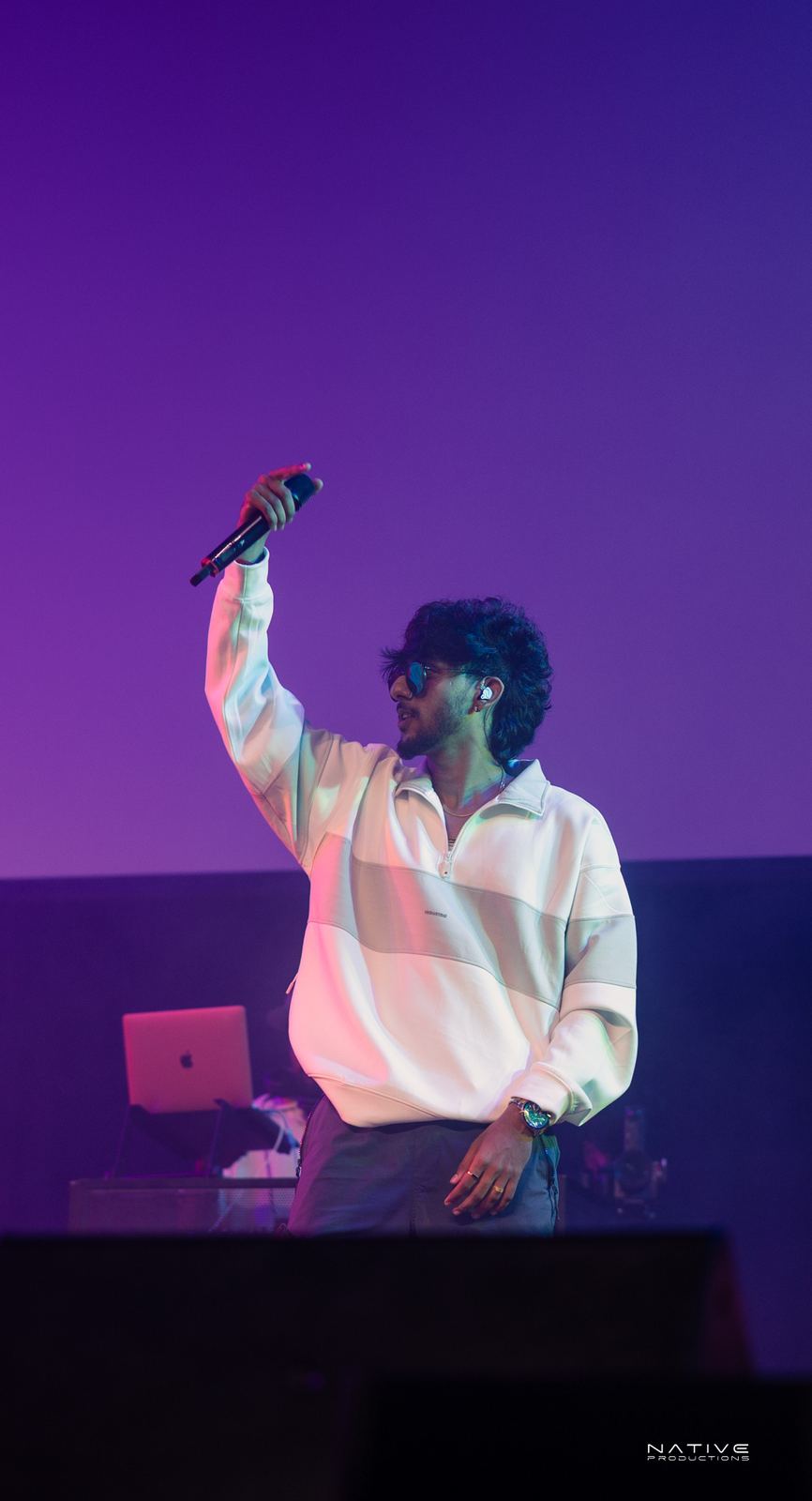 Rap Ceylon performer on stage in Sydney