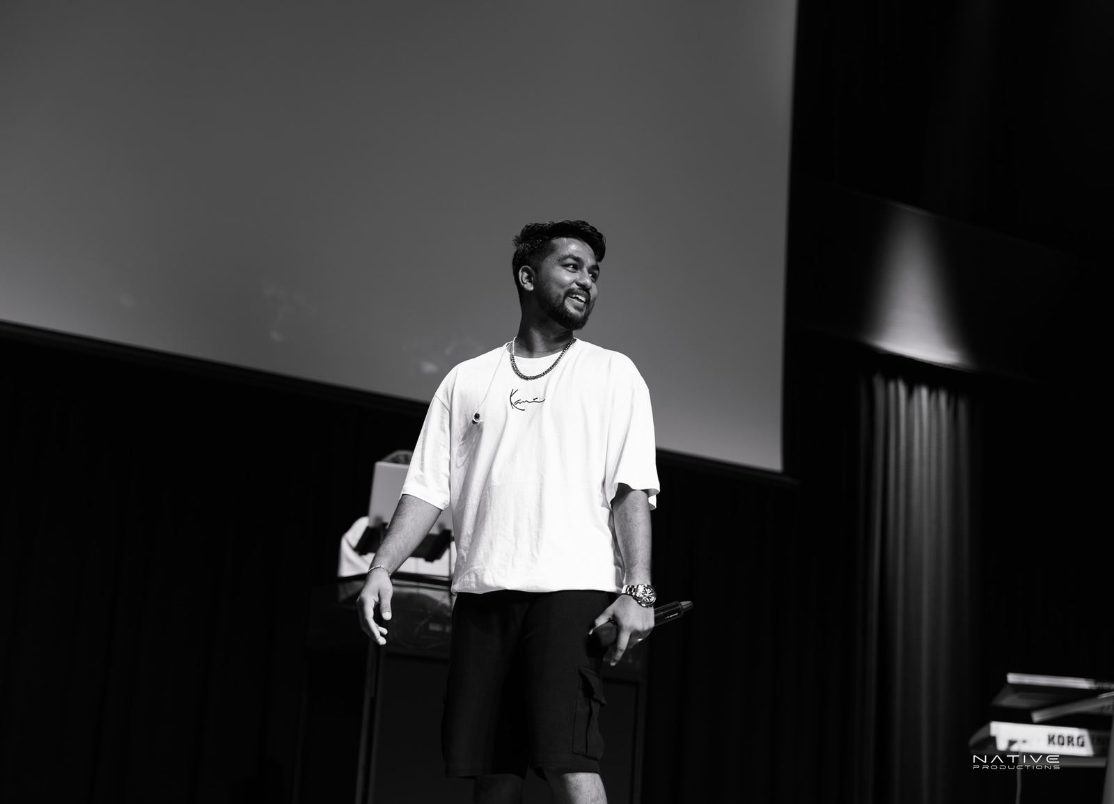 Rap Ceylon performer on stage in Sydney